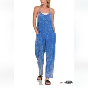 ZENANA L/XL Women's Blue Jumpsuit